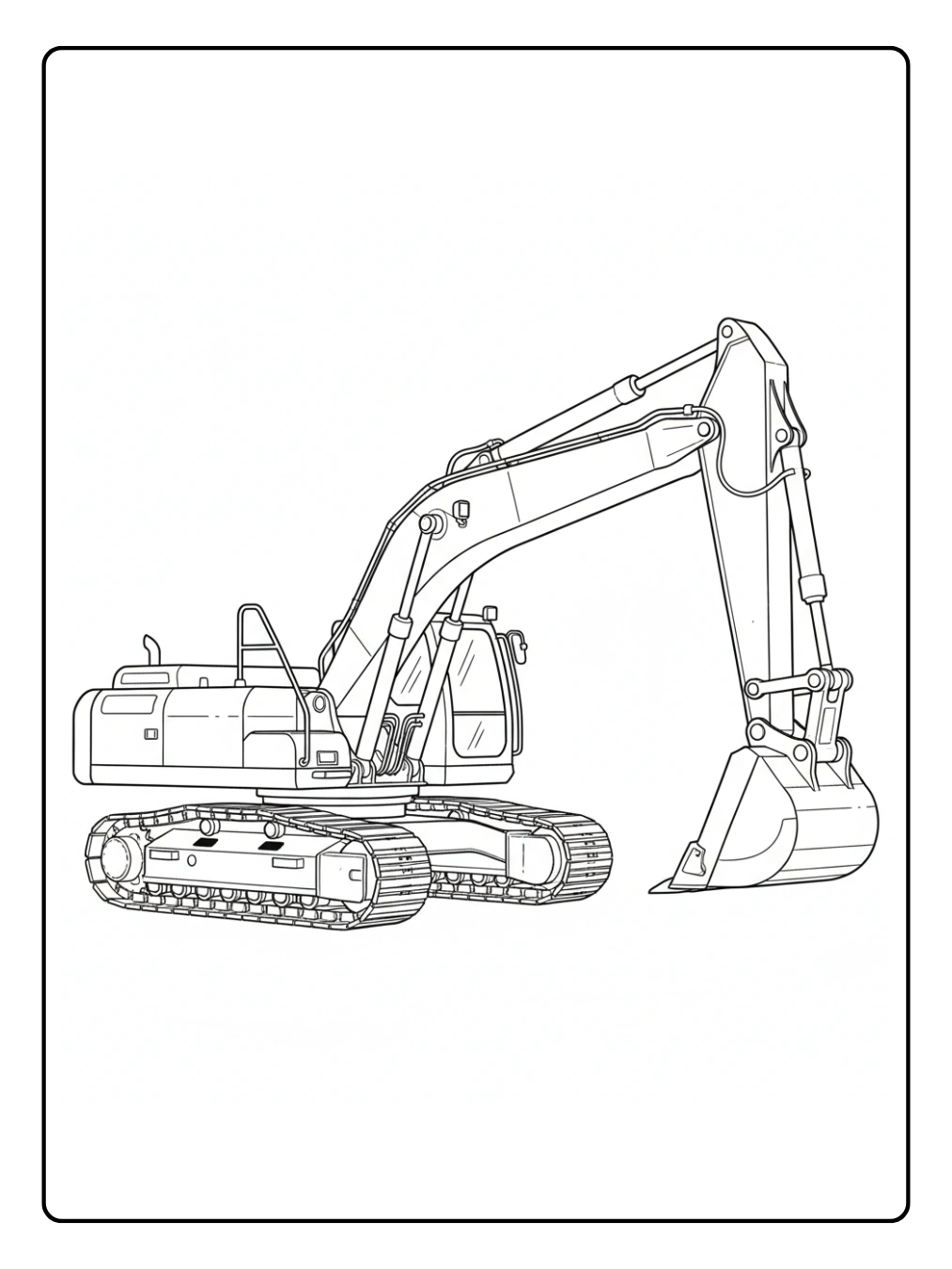 Disegni da Colorare di Veicoli e Macchine – Escavatore da cantiere