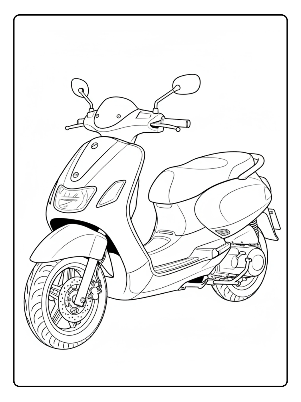 Disegni da Colorare di Veicoli e Macchine – Scooter