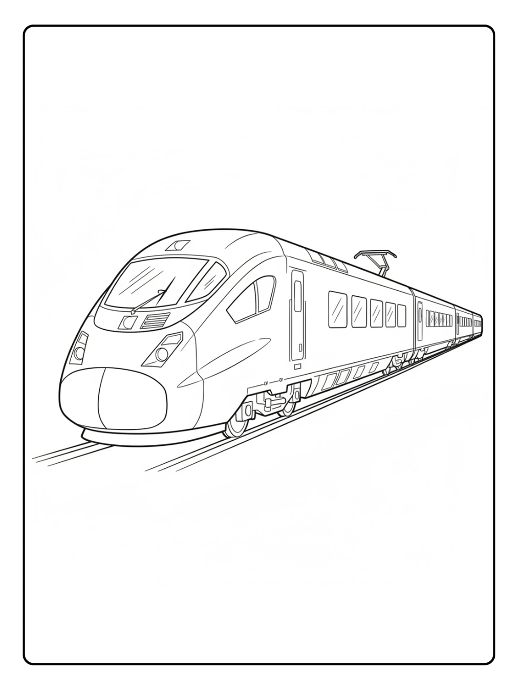 Disegni da Colorare di Veicoli e Macchine – Treno ad alta velocità