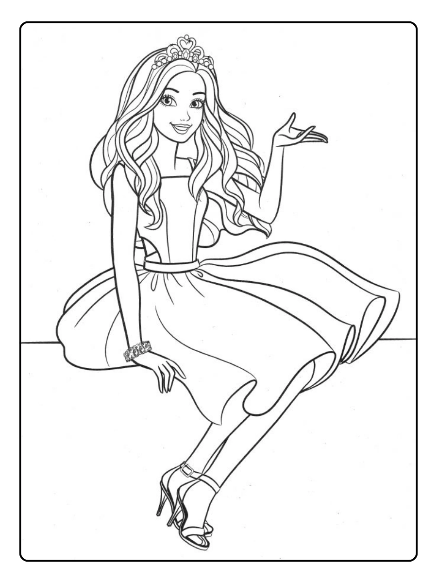Disegni da colorare Barbie facili
