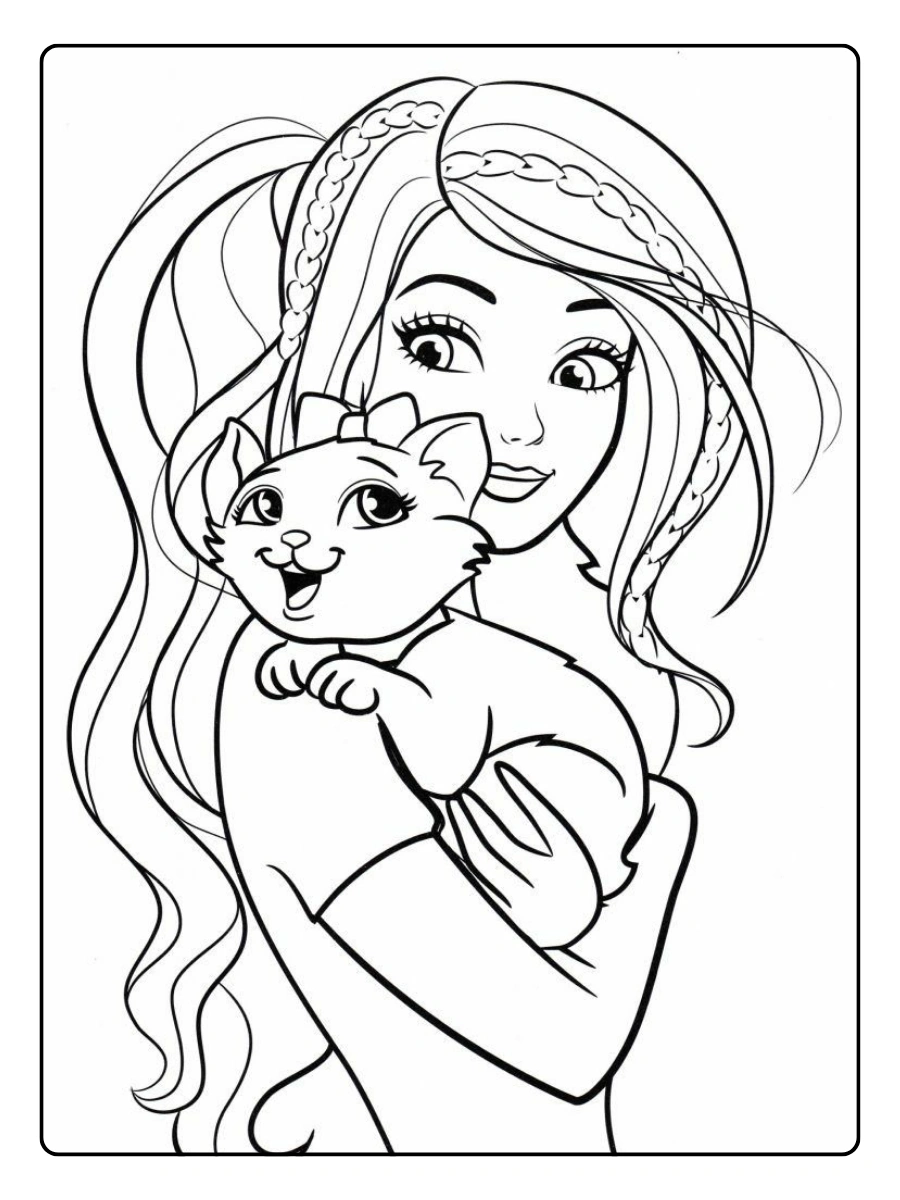 Disegni da colorare Barbie semplici