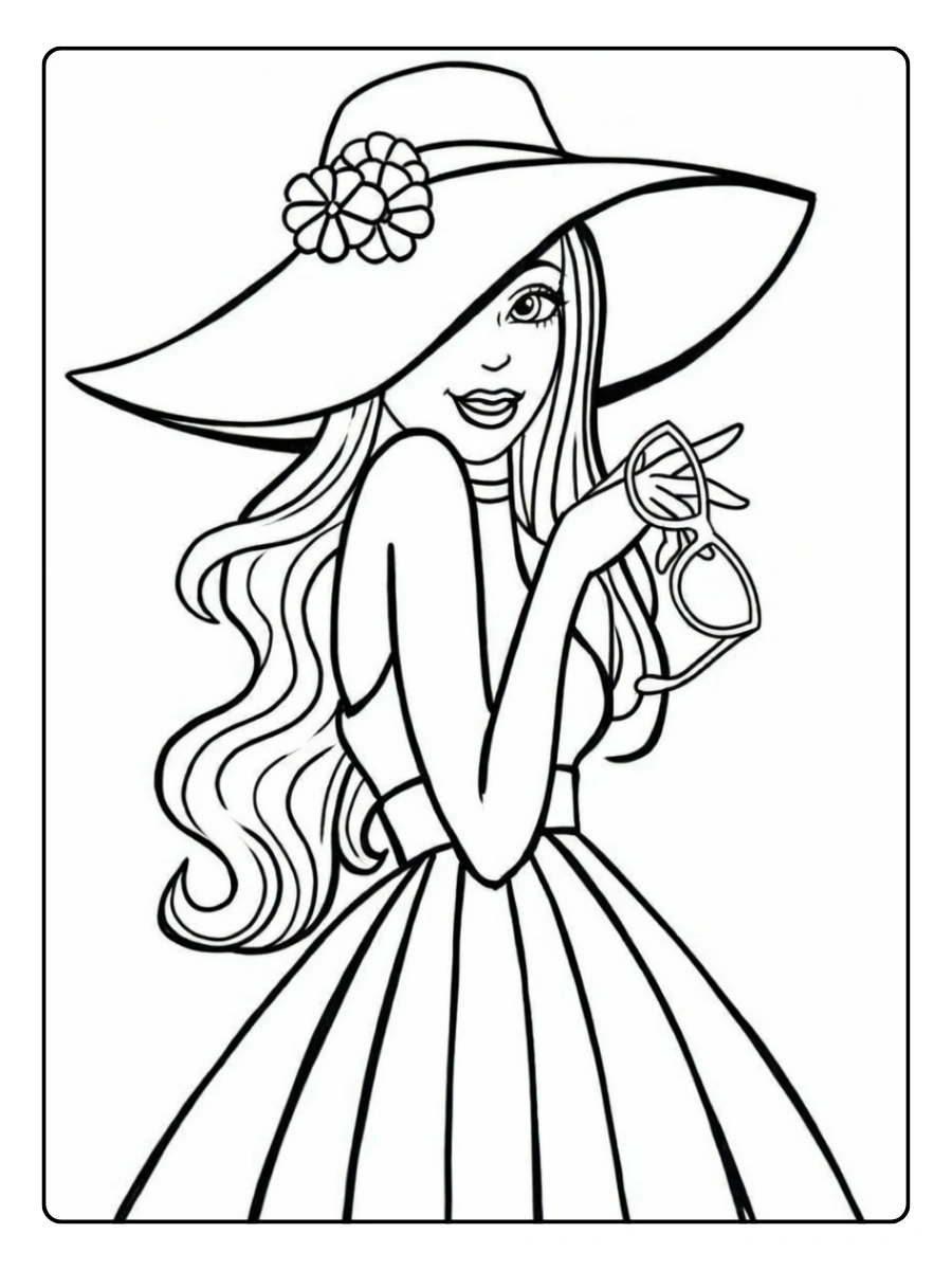 Disegni da colorare Barbie vestiti