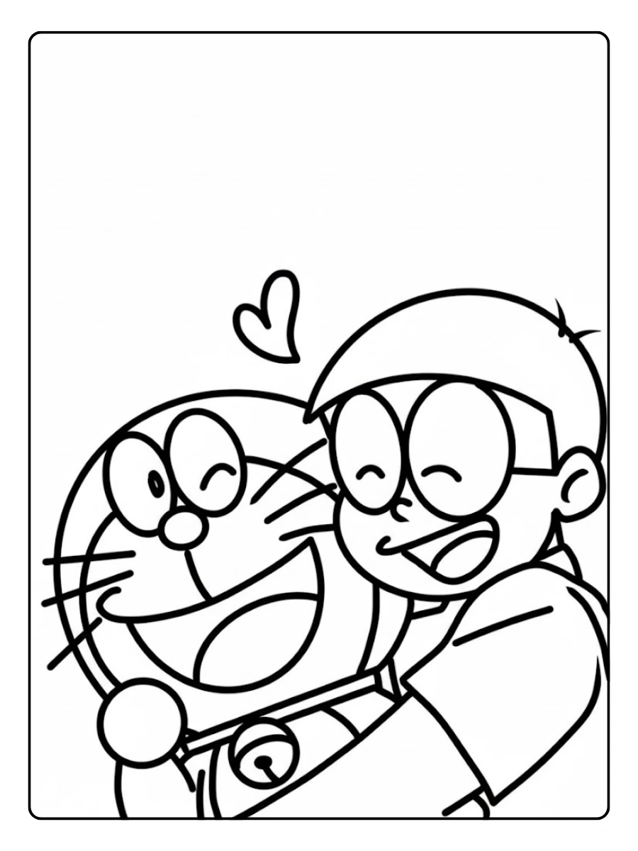 Disegni da colorare Doraemon e Nobita