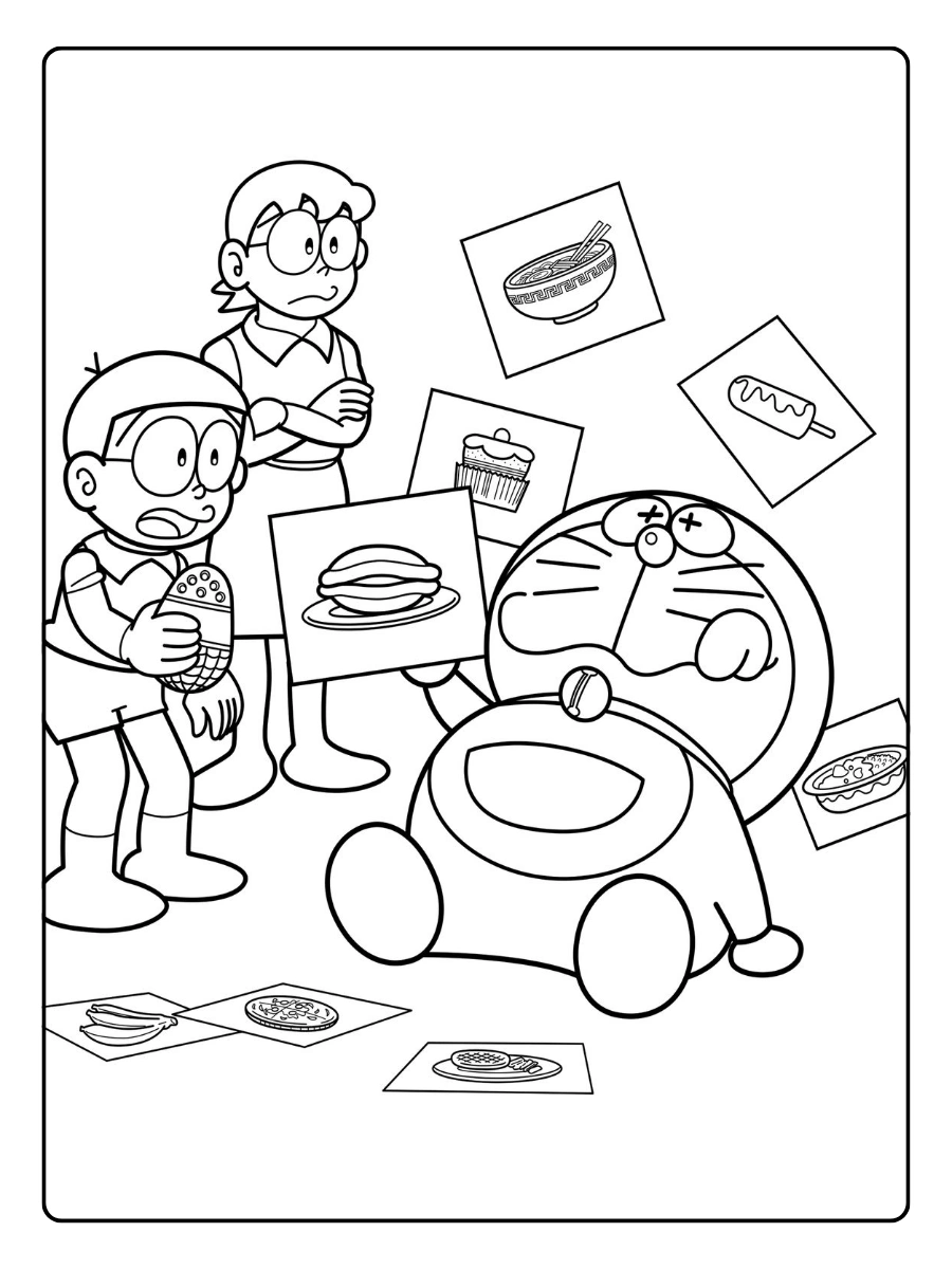 Disegni da colorare Doraemon facili