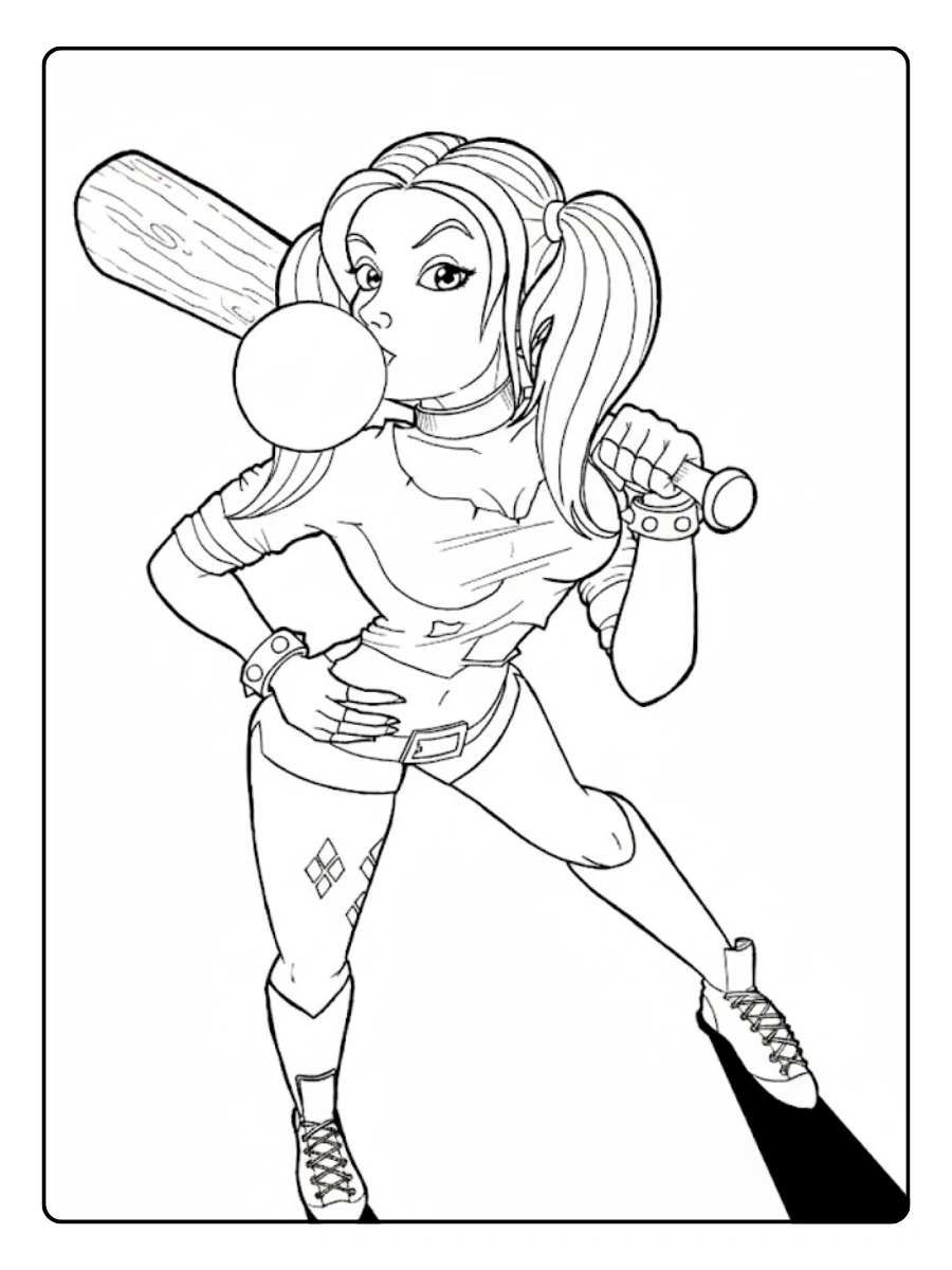 Disegni da colorare Harley Quinn carnevale