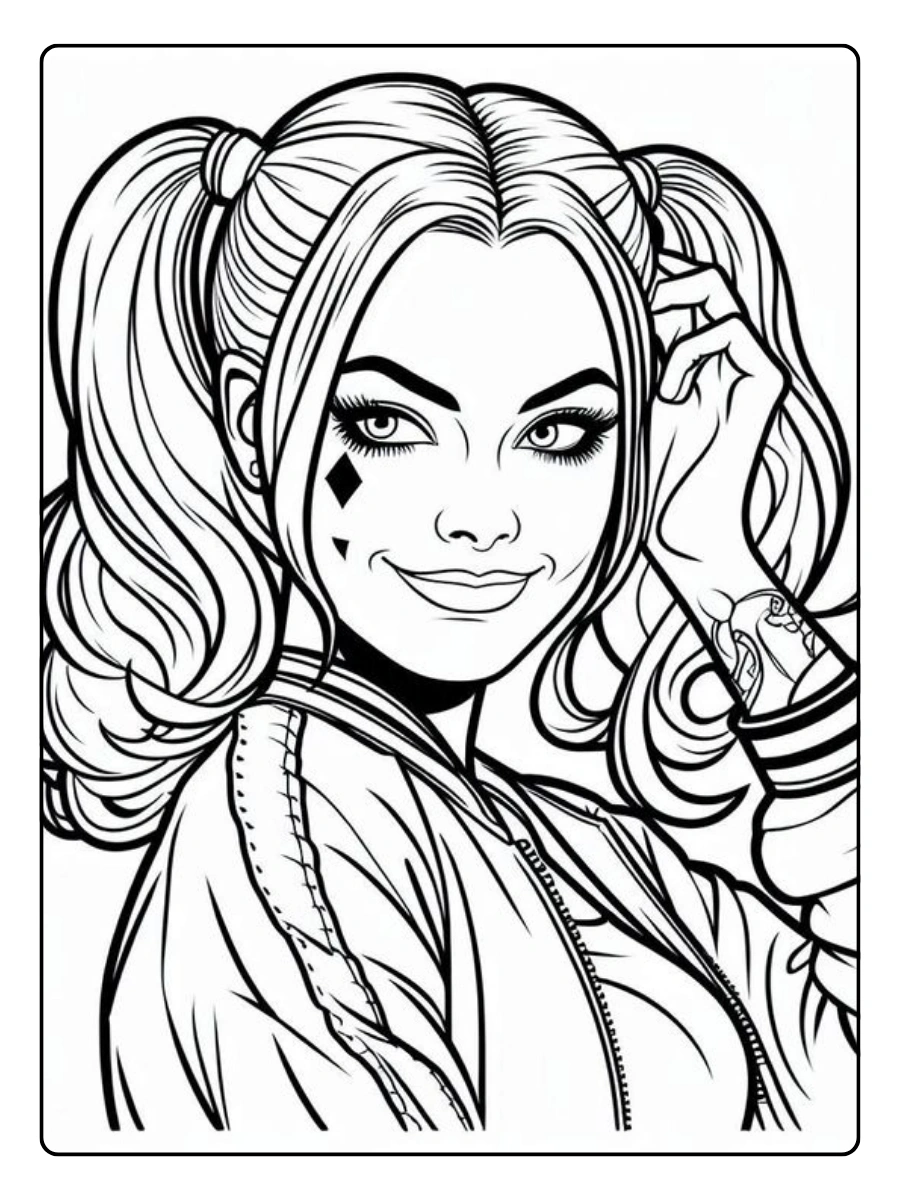Disegni da colorare Harley Quinn cartoon