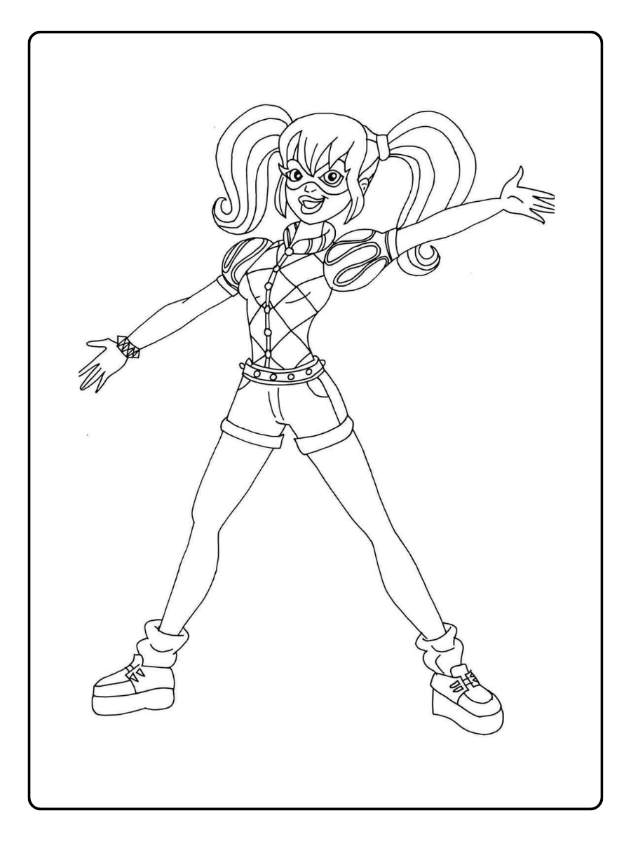 Disegni da colorare Harley Quinn costume