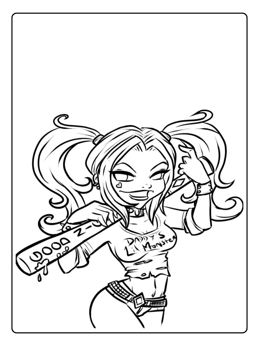 Disegni da colorare Harley Quinn da stampare