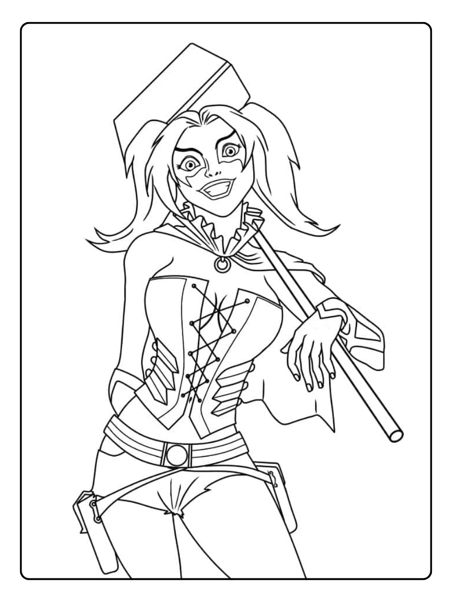 Disegni da colorare Harley Quinn facile