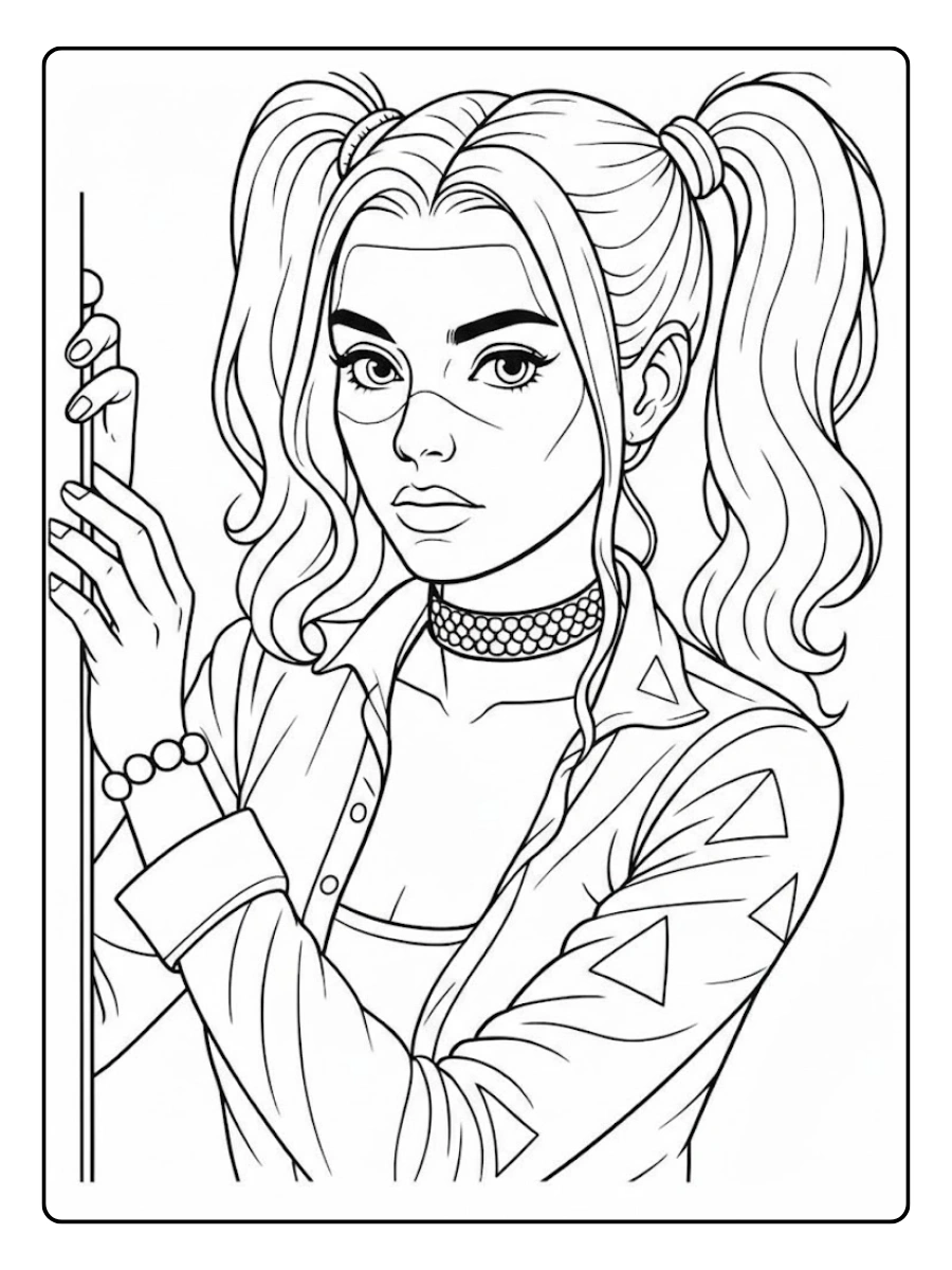 Disegni da colorare Harley Quinn medievale