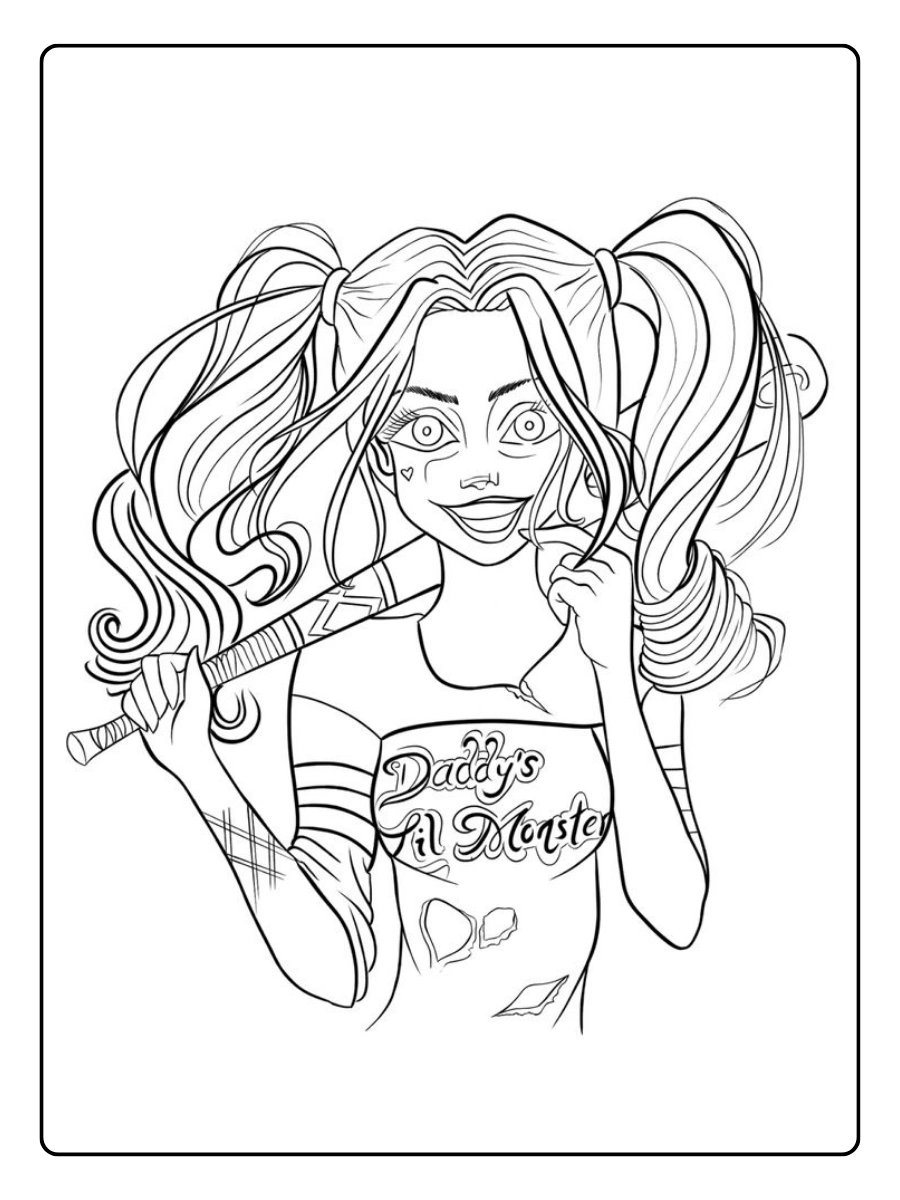 Disegni da colorare Harley Quinn semplice