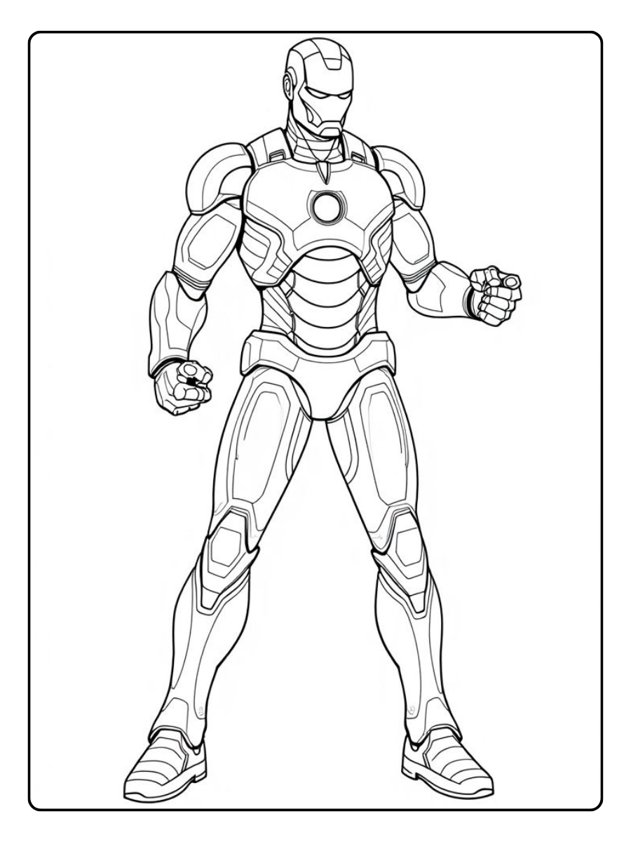 Disegni da colorare Iron Man azione