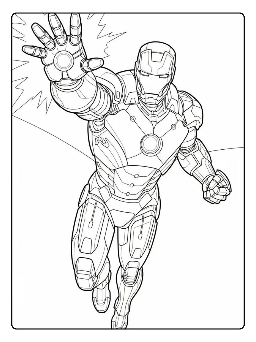 Disegni da colorare Iron Man facile