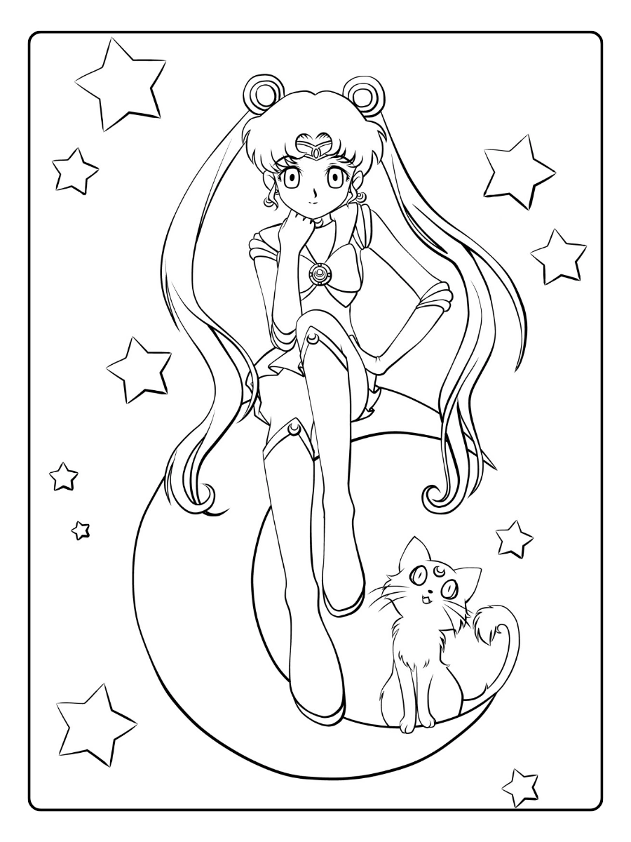 Disegni da colorare Sailor Moon e le guerriere