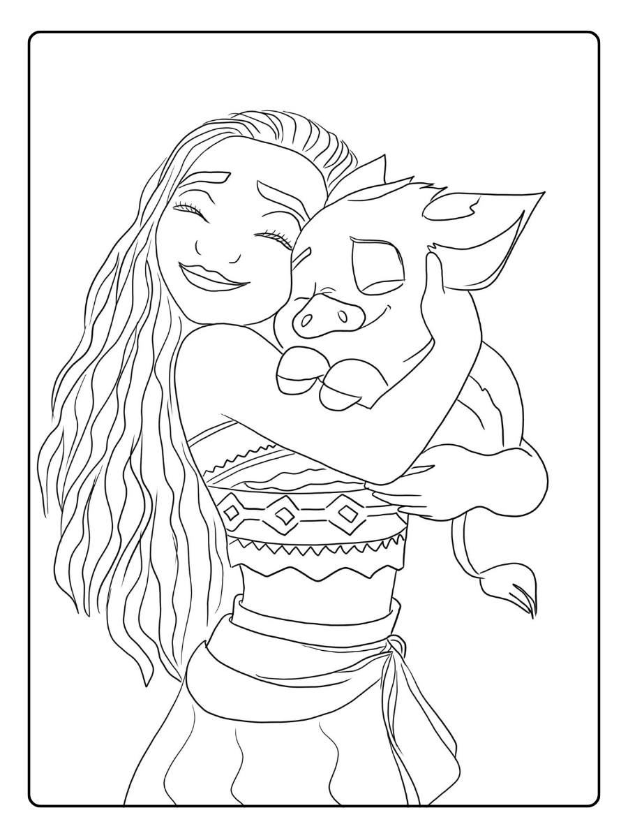 Disegni da colorare Vaiana e Maui