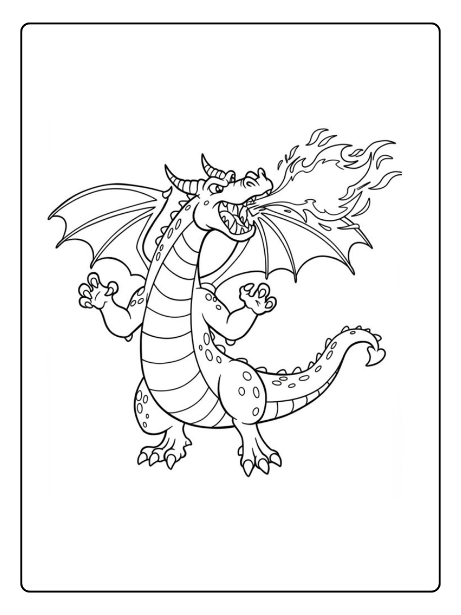 Disegni da colorare drago facile