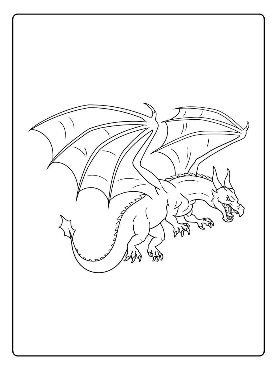 Disegni da colorare drago semplice