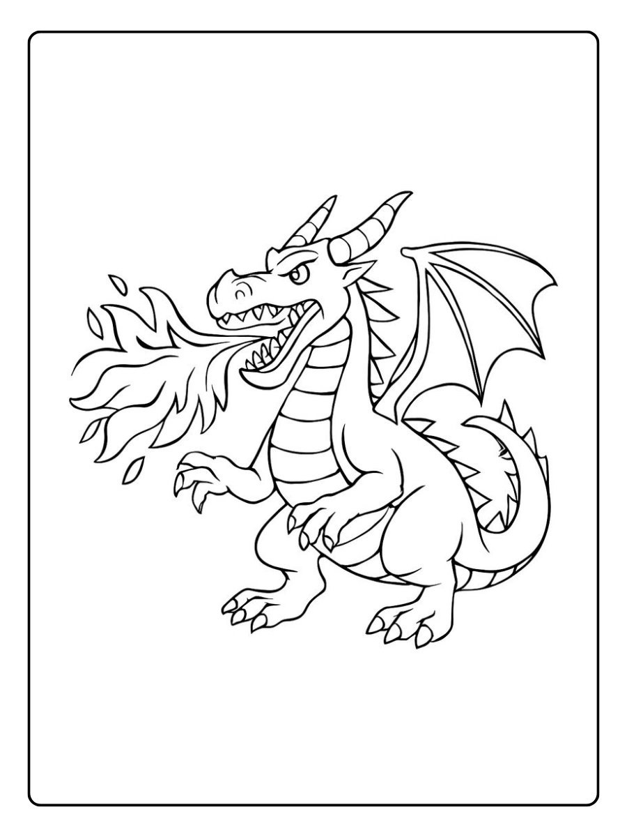 Disegni da colorare drago sputafuoco