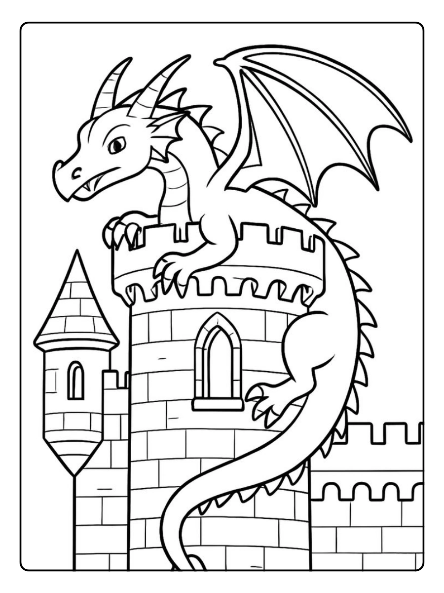 Disegni da colorare drago volante