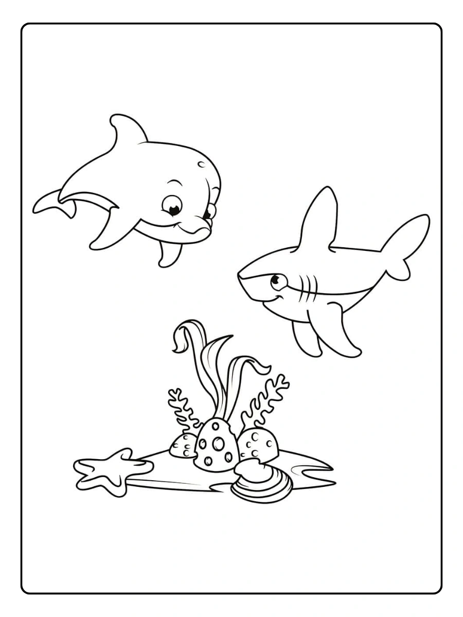 Disegni da colorare fondale marino