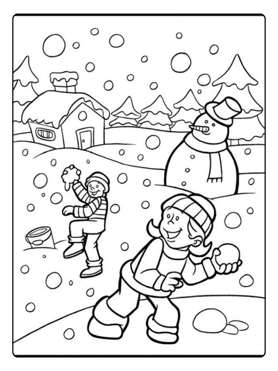 Disegni da colorare inverno animali