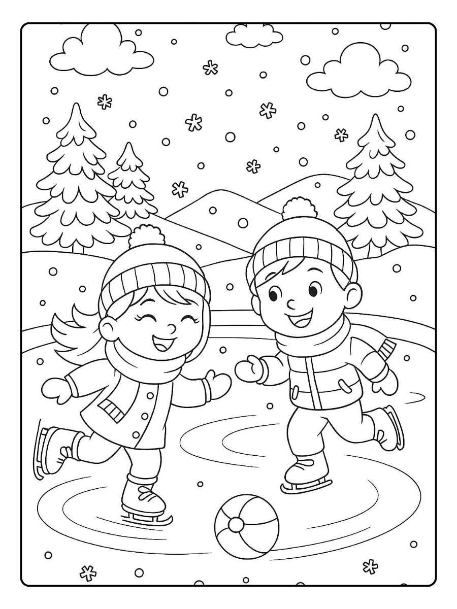 Disegni da colorare inverno semplice