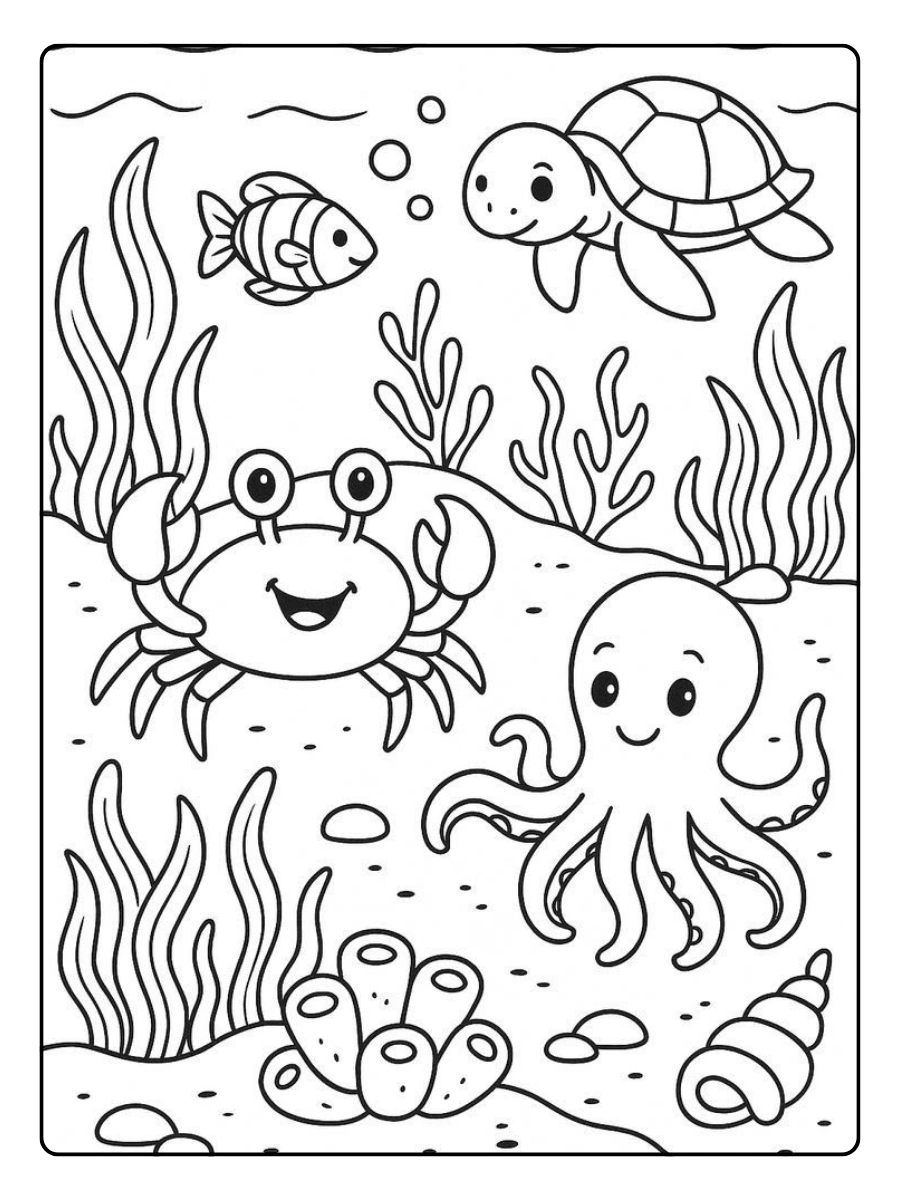 Disegni da colorare mare semplice