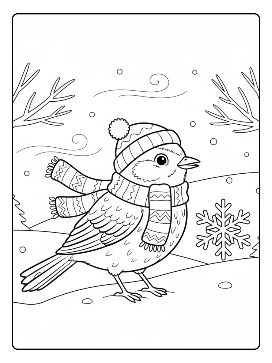 Disegni dei Giorni della Merla da Colorare – Merla al freddo