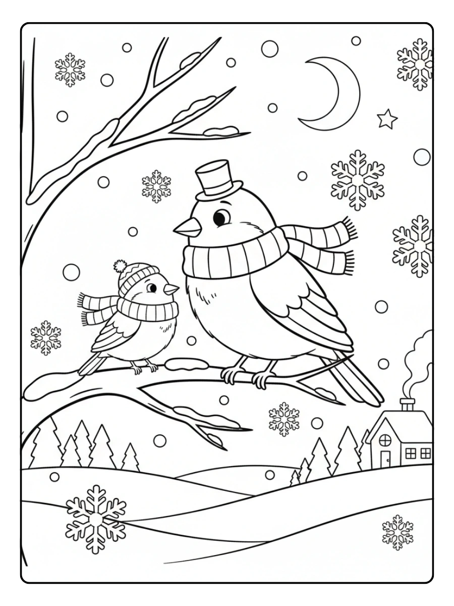 Disegni dei Giorni della Merla da Colorare – Merla e neve