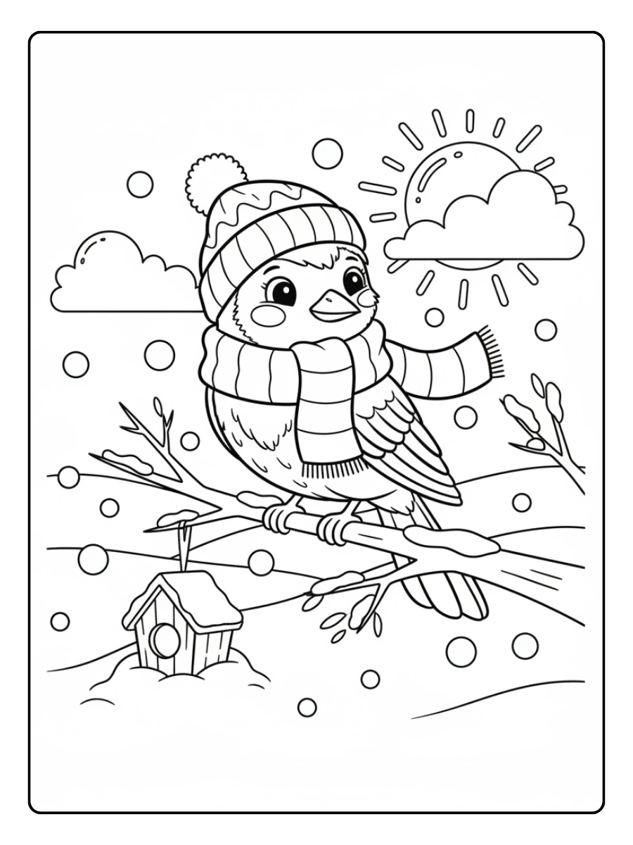 Disegni dei Giorni della Merla da Colorare – Merla in inverno