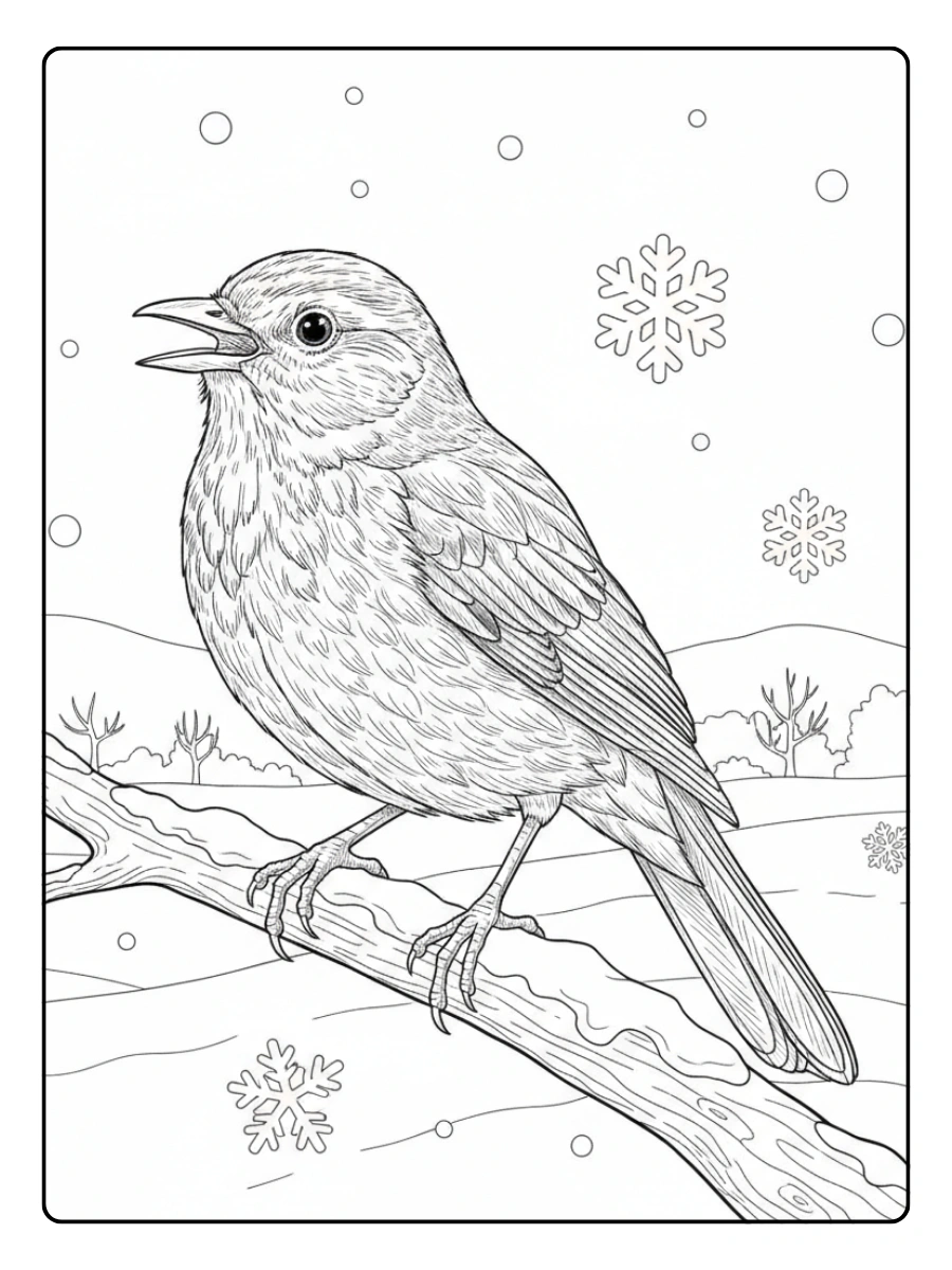 Disegni dei Giorni della Merla da Colorare – Merla realistica