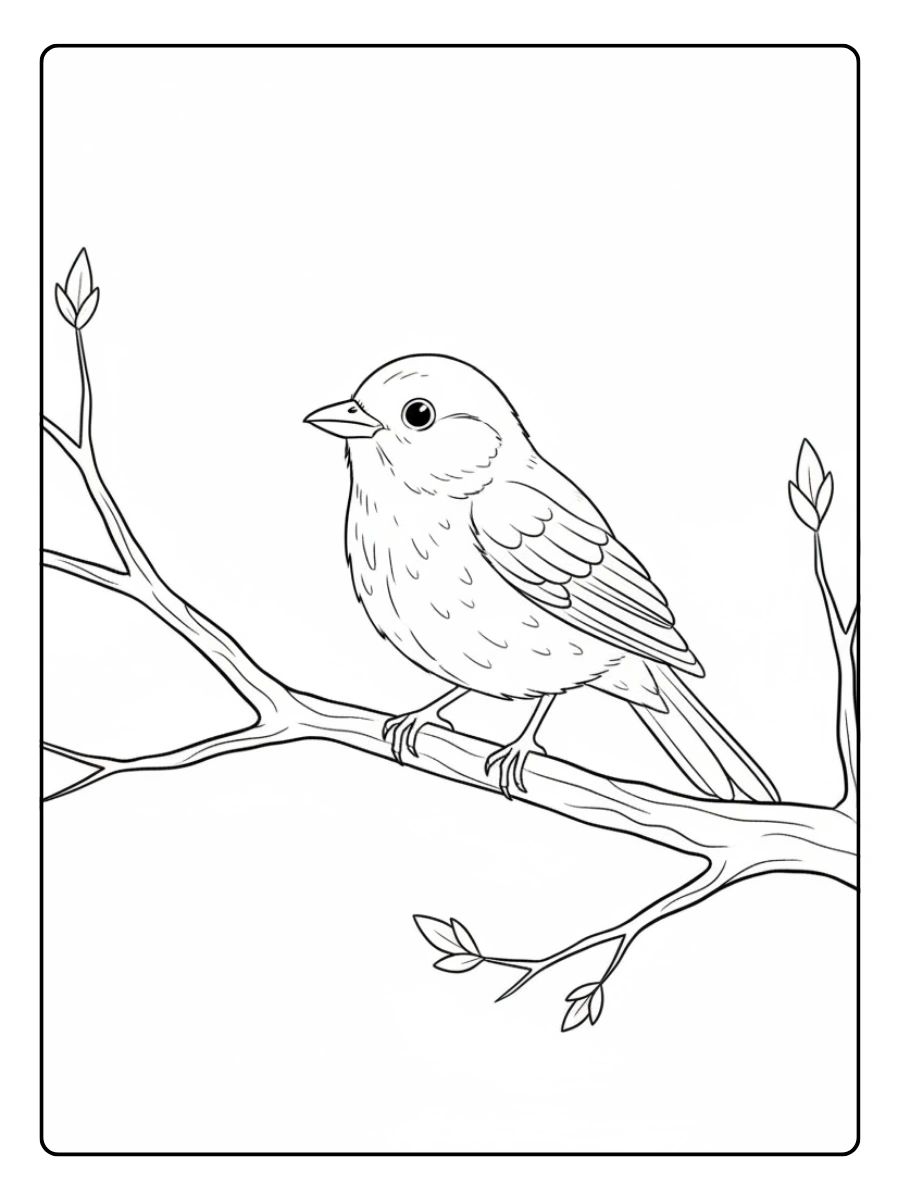 Disegni dei Giorni della Merla da Colorare – Merla sul ramo