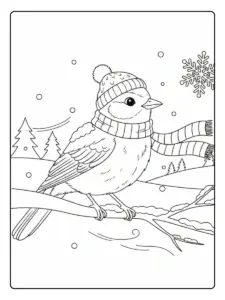 Disegni dei Giorni della Merla da Colorare – Merla sulla neve