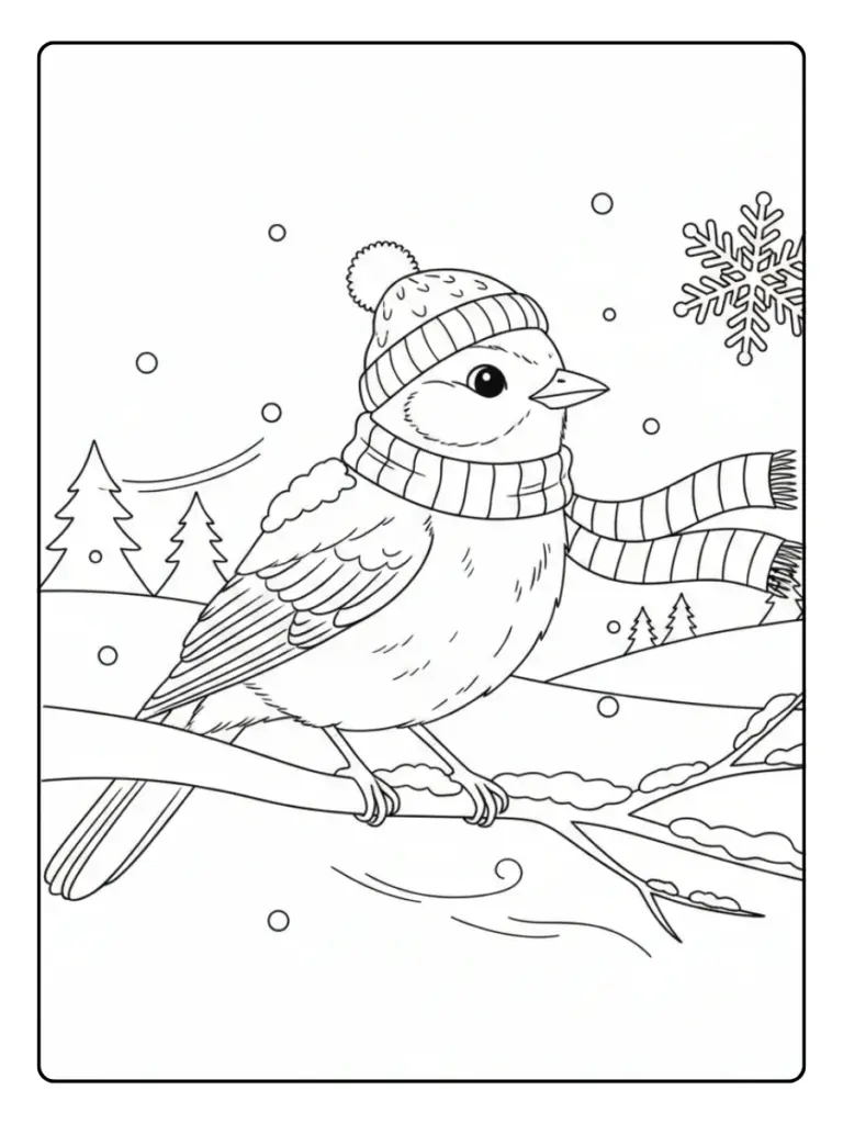 Disegni dei Giorni della Merla da Colorare – Merla sulla neve