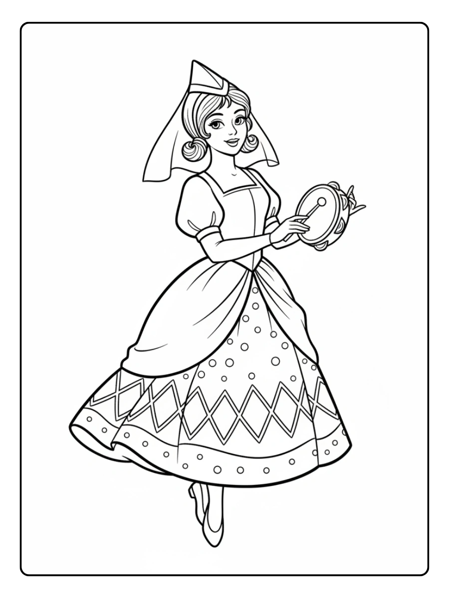 Disegni di Colombina da Colorare – Colombina classica