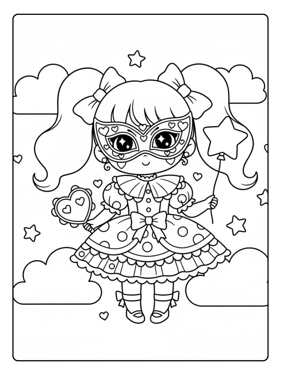 Disegni di Colombina da Colorare – Colombina kawaii