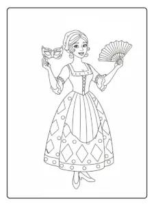 Disegni di Colombina da Colorare – Colombina per bambini