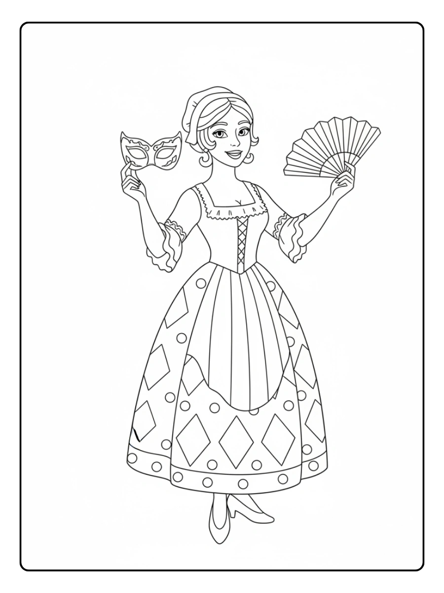 Disegni di Colombina da Colorare – Colombina per bambini