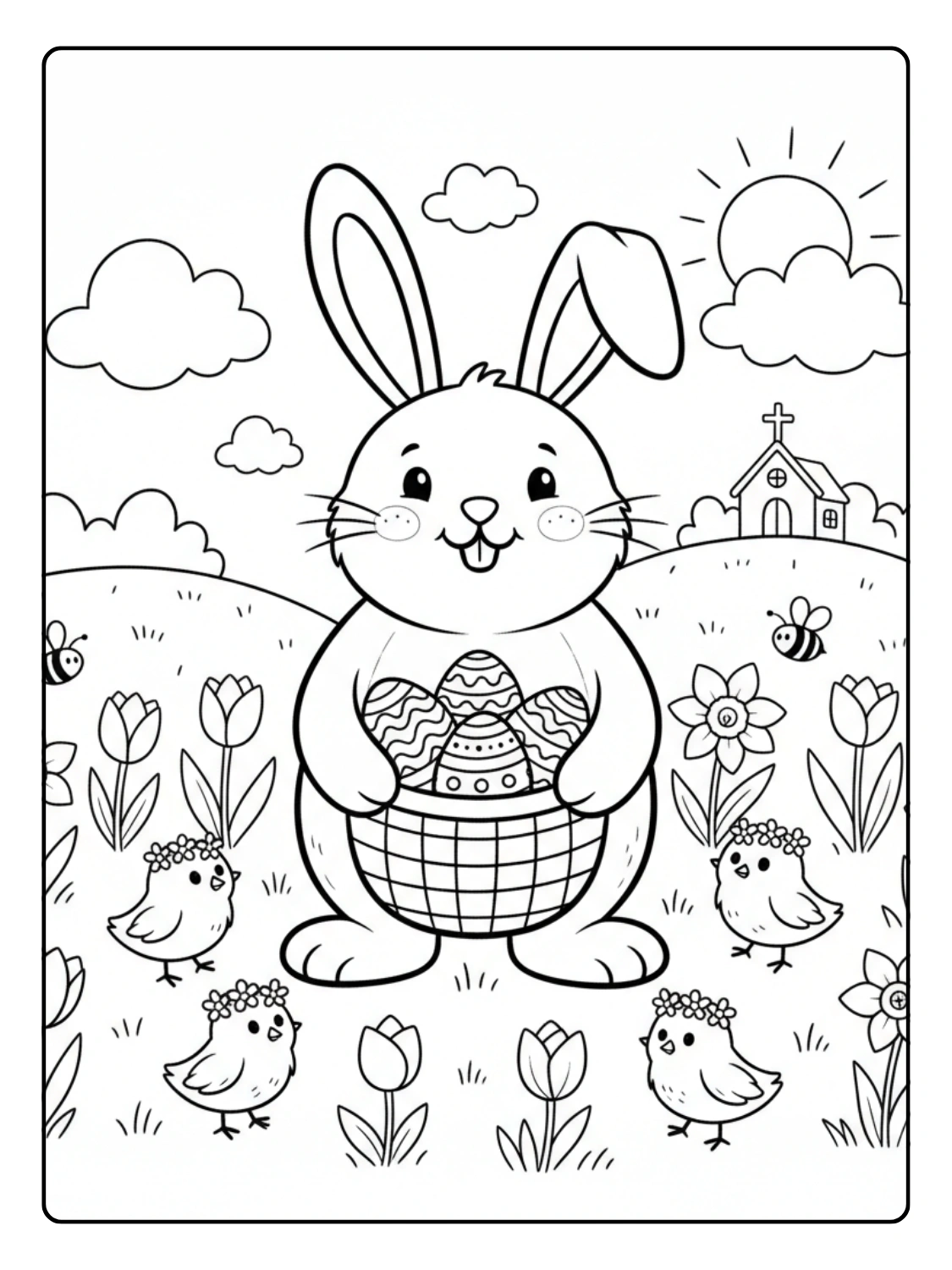 Disegni di Pasqua da Colorare – Biglietto auguri Pasqua