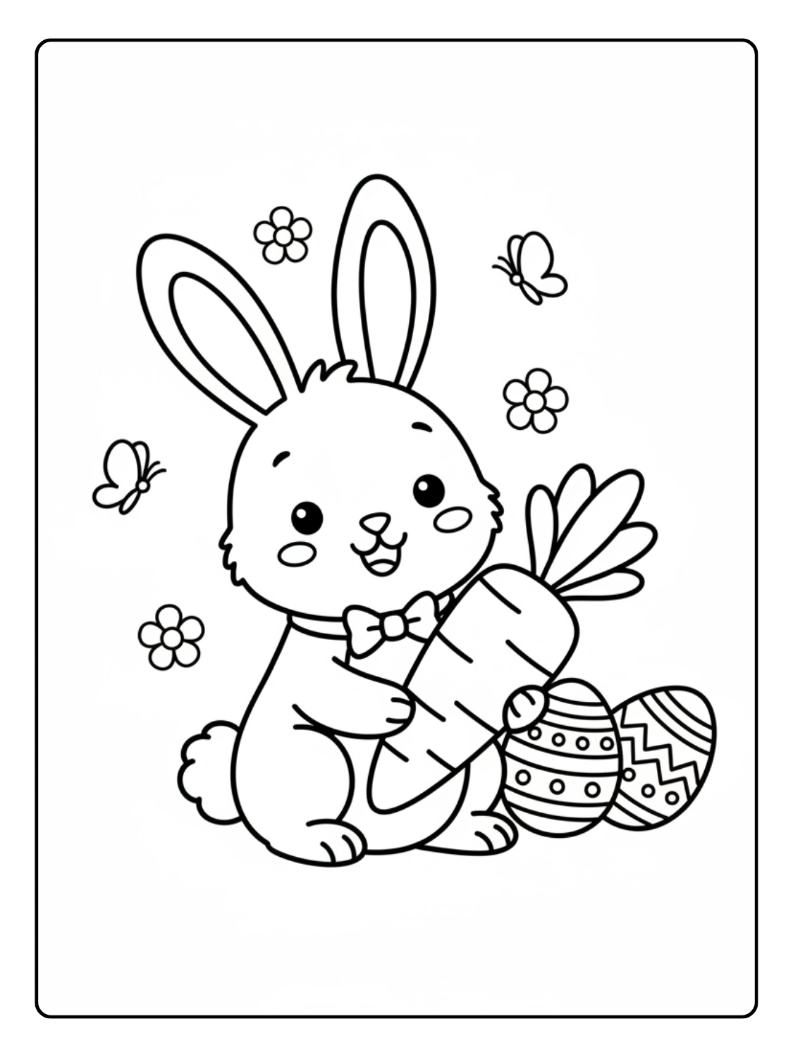 Disegni di Pasqua da Colorare – Coniglio con carota