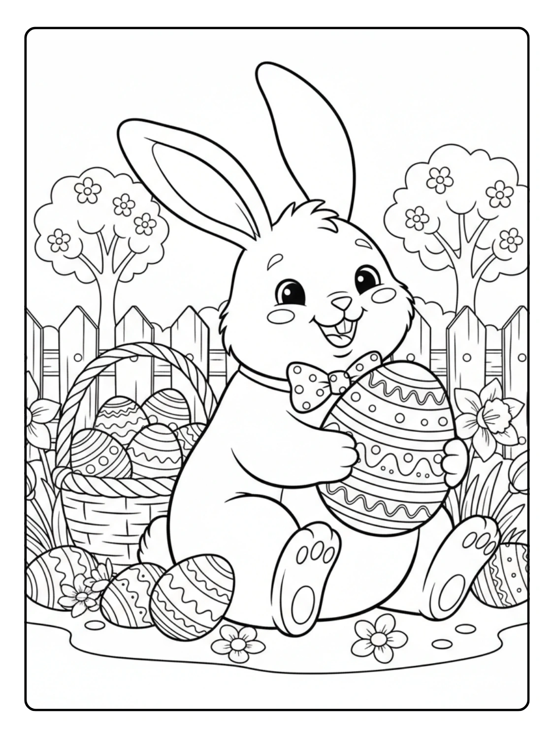 Disegni di Pasqua da Colorare – Coniglio pasquale carino
