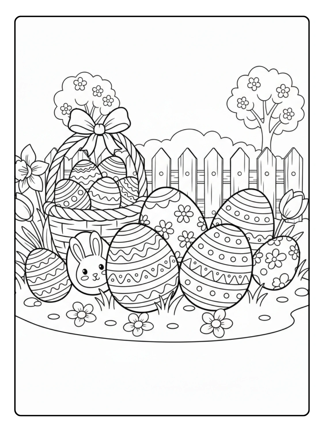 Disegni di Pasqua da Colorare – Uova decorate