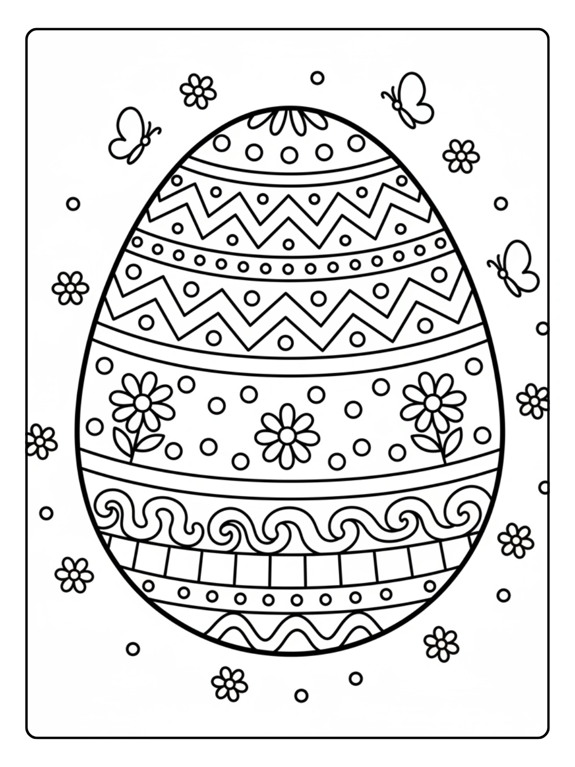 Disegni di Pasqua da Colorare – Uovo gigante decorato