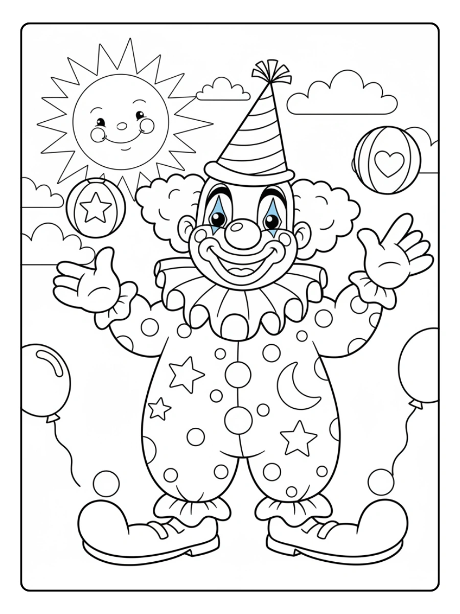 Pagliacci da Colorare – Pagliaccio cartoon