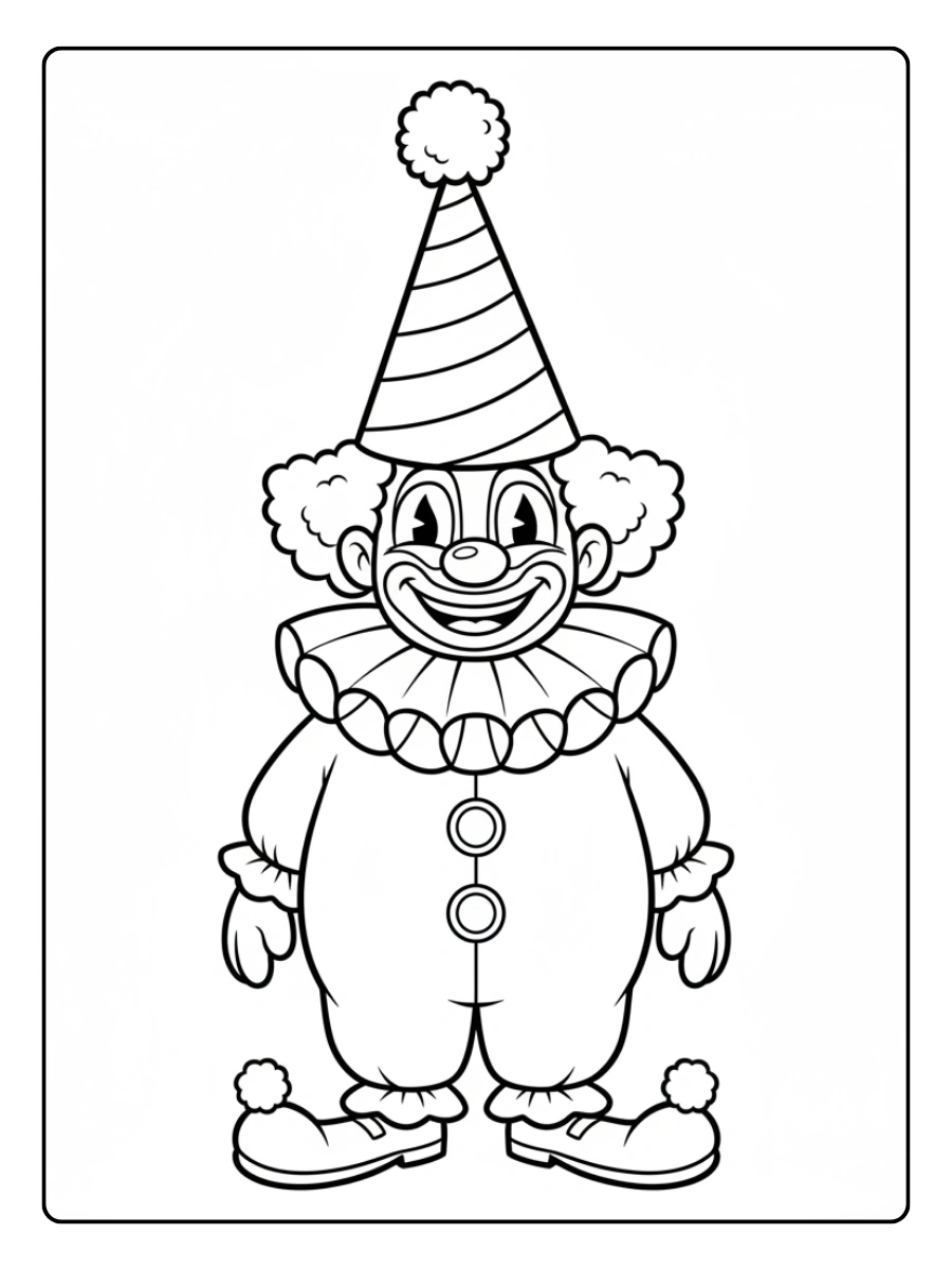 Pagliacci da Colorare – Pagliaccio con cappello