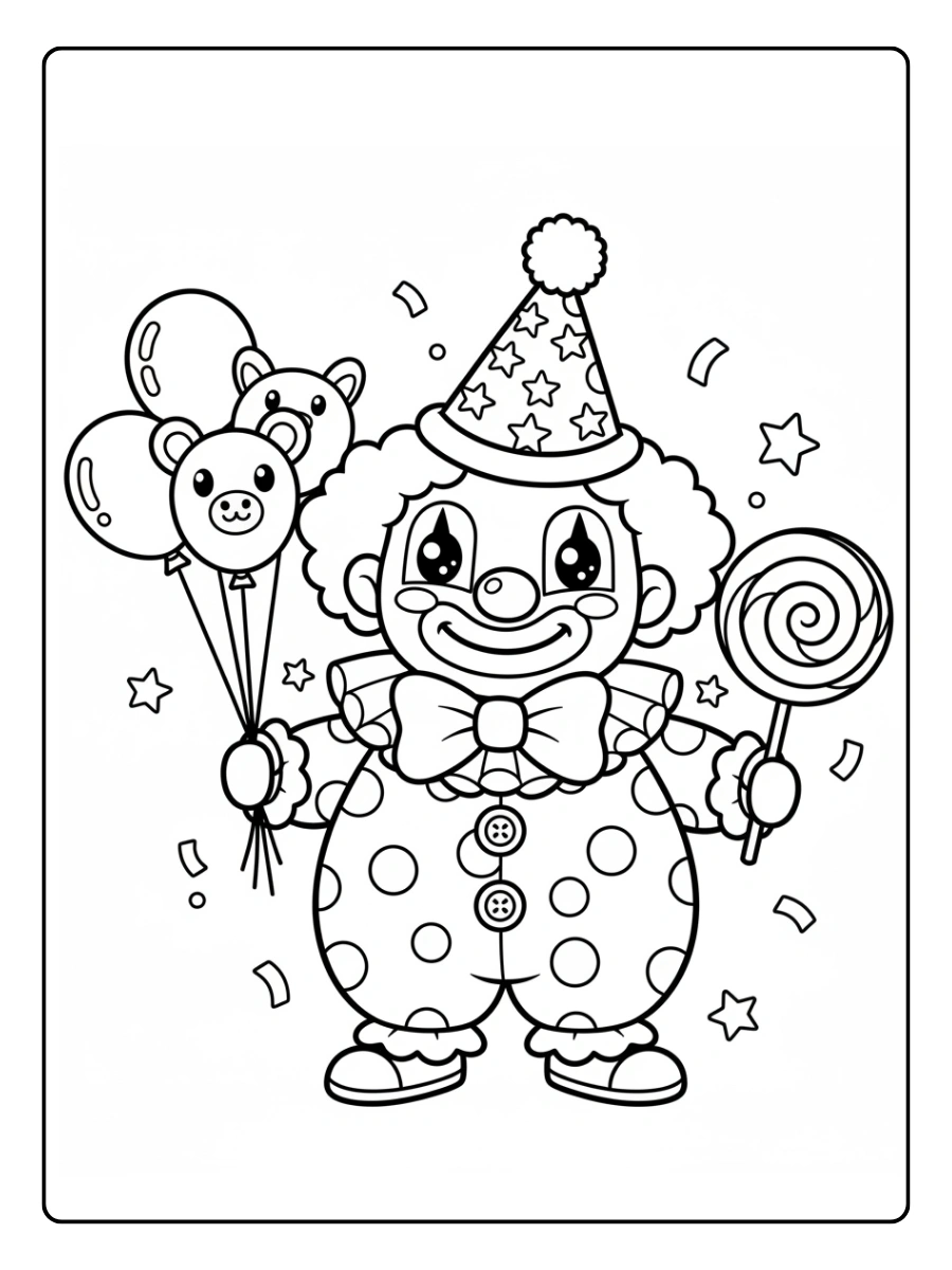 Pagliacci da Colorare – Pagliaccio kawaii