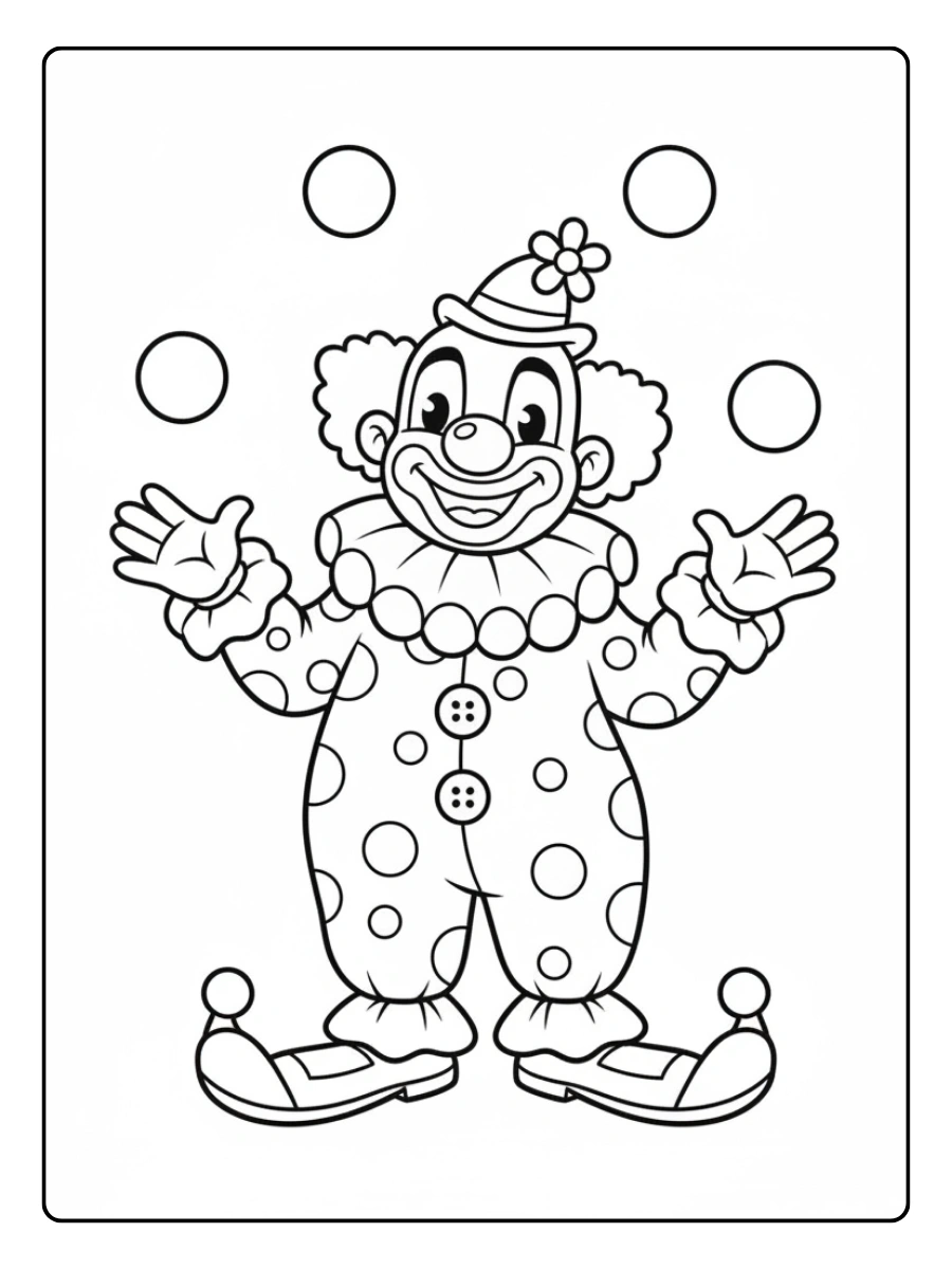 Pagliacci da Colorare – Pagliaccio per bambini