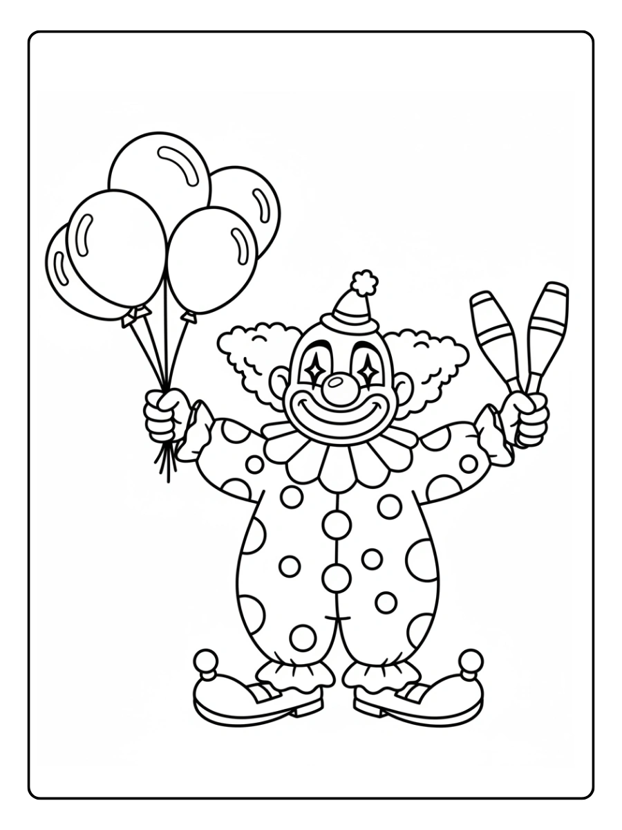 Pagliacci da Colorare – Pagliaccio stilizzato