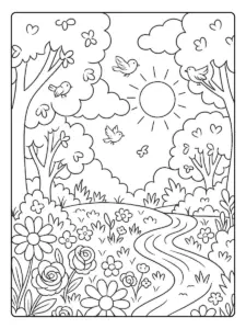 Primavera da colorare