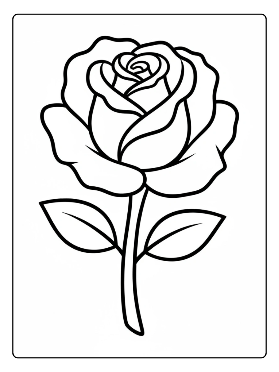 Rose di San Valentino da Colorare – Rosa facile